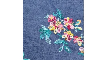 african fabric dress embroidered cotton denim embroidery fabric for women's dress1
