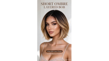 9 Inch Ombre Highlight Layered Bob | 13x6 HD Lace Glueless Human Hair Wig