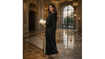 Customized Modest Long Abaya Cardigan with Hijab Anti-Static Open Robe for All Seasons1