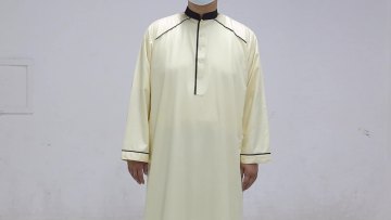 daffah thobe/Men islamic Clothing White Round-neck Jubah Jubba Designs For Men1