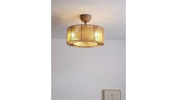 Rattan Woven LED Ceiling Fan With Light