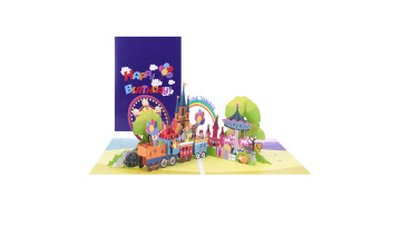 3D Amusement Park Birthday Greeting Card