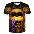 4-14Y Casual Fashion Summer Boys Polyester T shirt Fashion Style Short Sleeve O-Neck Five Nights At Freddy Cartoon Print T-Shirt