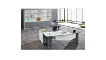 Hot Sell Glossy White CEO Modern Fashion Executive Desk Cheap Glossy Baking Painting L Shape Office Desk1