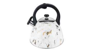 Stainless steel white marble coating whistle kettle FH-667
