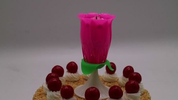 Pink Rose Birthday Candle.mp4