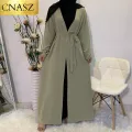 Latest Plain Simple Design Islamic Clothing Kimono Cardigan Muslim Women Dubai Abaya Dubai Middle East Fashion Style