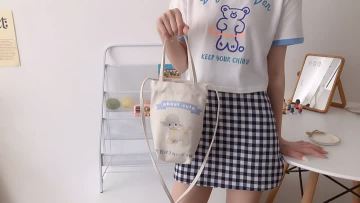 Cartoon cup sleeve coffee cup holder canvas bag