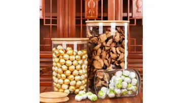 Large Glass Storage Jar with Bamboo Lid for Tea Food Display1