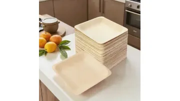 Disposable Wooden Plates-Wood Veneer Boat Trays for Food, Party & Catering1