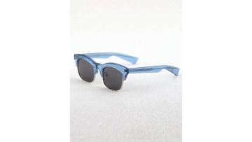 Square Acetate And Metal Combined Unisex Sunglasses 24A8119