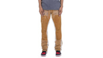 Custom Men Vintage Denim Trousers Fashion 100% Cotton Patchwork Flare Pants Stack Jeans1