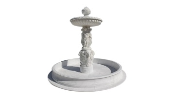 Elegant Hand-Carved Marble Fountain for Timeless Garden Beauty