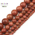 2/3/4/6/8/10/12mm Fashion Natural Golden Sand Stone Beads Loose Sandstone Jewelry Beads fit for DIY Jewelry Making