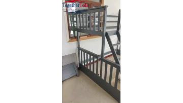 gray bunk bed with trundle