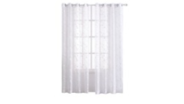 White Very Soft Living Room Sheer Curtains Embroidered1