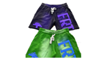 Custom 3D Puff Print Logo Graphic Street Wear Shorts Raw Hem French Terry Cotton Acid Wash Gradient Sweat Shorts1