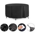 15 Size Patio Furniture Cover Heavy Duty Waterproof Anti-Fading Cover for Outdoor Round Table & Chairs Set Waterproof Cover