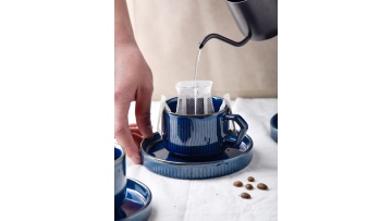 Kiln-change Coffee Cup and Saucer Set