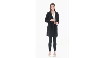 Woolen Coat with a Suit Collar and Pockets