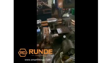 cutting the materials of copper elbow