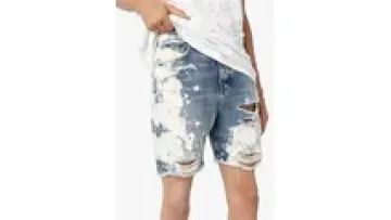 Custom Wholesale Men's Ripped Holes Denim Shorts High Quality Dot Men Jeans Denim Pants Boy's Jeans1