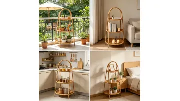 Creative Woven Rattan Multi-Layer Tray Fruit Nut Candy Storage Basket1