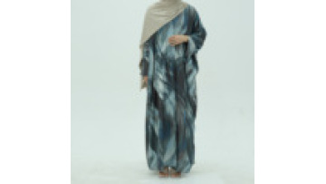 Premium Quality Women's Elegant Wrinkle Luxury Printed Open Abaya Slit Sleeves Abaya Dubai 2025 Islamic Clothing1
