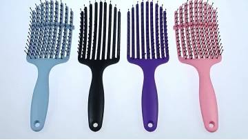 Customized Logo Flexible Bristles Anti-static Hair Comb Detangling Brush for Curly Hair, Thick Hair and Straight Hair