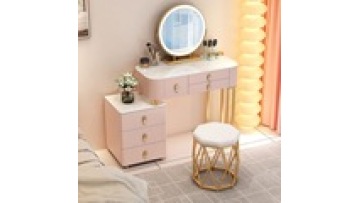 Bedroom Furniture Led Light White  new design Optional Storage Makeup Dresser Vanity Dressing Table With LED1