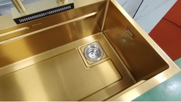 Gold PVD Waterfall Sink With Accessories