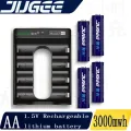 new JUGEE 2000mah 1.5v AA 3000mWh AAA 1000mwh usb rechargeable Li-polymer lithium AA usb battery