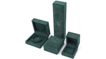Hanhong luxury jewelry packaging box custom logo necklace bracelet jewellery box green velvet Jewelry ring box1