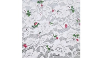 Popular stretch lace elastaine lace with multi color embroidery fabric for women's garment1