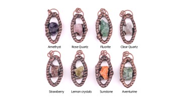 SP1912C-Raw Stone Copper Eye Pendant