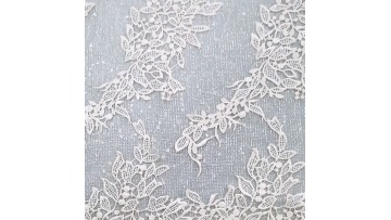 poly french mesh with poly yarn embroidery fabric 3D embroidery dress fabric1