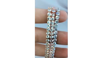 Women Luxury Jewelry Classic Design AAA+ Round 4mm Carat Cubic Zircon Diamond Tennis Bracelet1