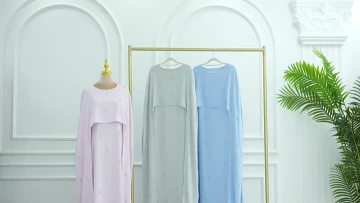 Pearl Embellished Cape Abaya Set
