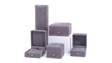 Wholesale Luxury Jewelry Box Packaging Custom logo Velvet Jewelry Packaging Bracelet Bracelet Necklace Ring box Grey jewelry box1