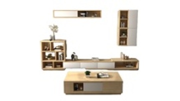 Nordic retractable TV cabinet coffee table combination set modern minimalist small apartment multi-functional TV wall cabinet1