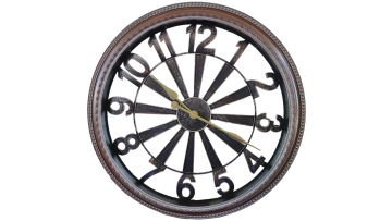 YM-8589B 55cm Retro Openwork Wall Clock in Brown Bronze