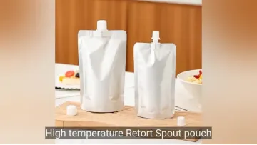 Custom High Temperature Printing Stand up Aluminum Foil Retort Pouch with Spout Plasitc Retort Bag1