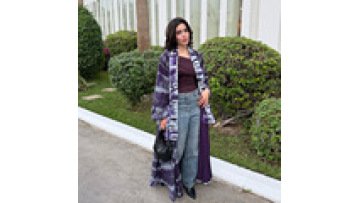 Modern Modest Muslim Long Sleeve Maxi Dress Purple Open Abaya Hijab Set Vintage Made Polyester Cardigan Abaya for Women1
