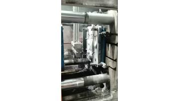 Liquid forging machine in operation