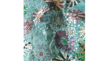2021 new high quality multicolor velvet sequins glitter wedding evening dress  fabric1