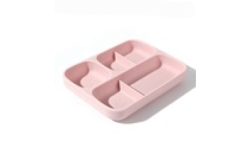 Silicone baby plate easy to clean with suction cup perforated plate BPA free food grade customizable dinner plate1