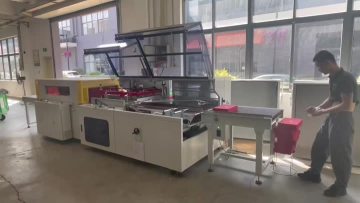 Big vertical L Bar sealer and tunnel to pack cosmetics boxes