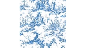 Hot sale customized OEM french sketchy blue toile de jouy printed cotton canvas fabric for upholstery1