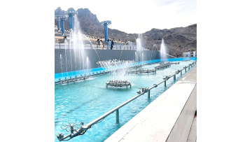 The music fountain in Saudi Square is explained by Wendy.