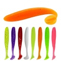 2020 10/PCS 2g 7cm Classic Goods T Tail Lure Pvc Banana Artificial Silicone Soft Bait For Lake River SeaWinter Fishing Tools